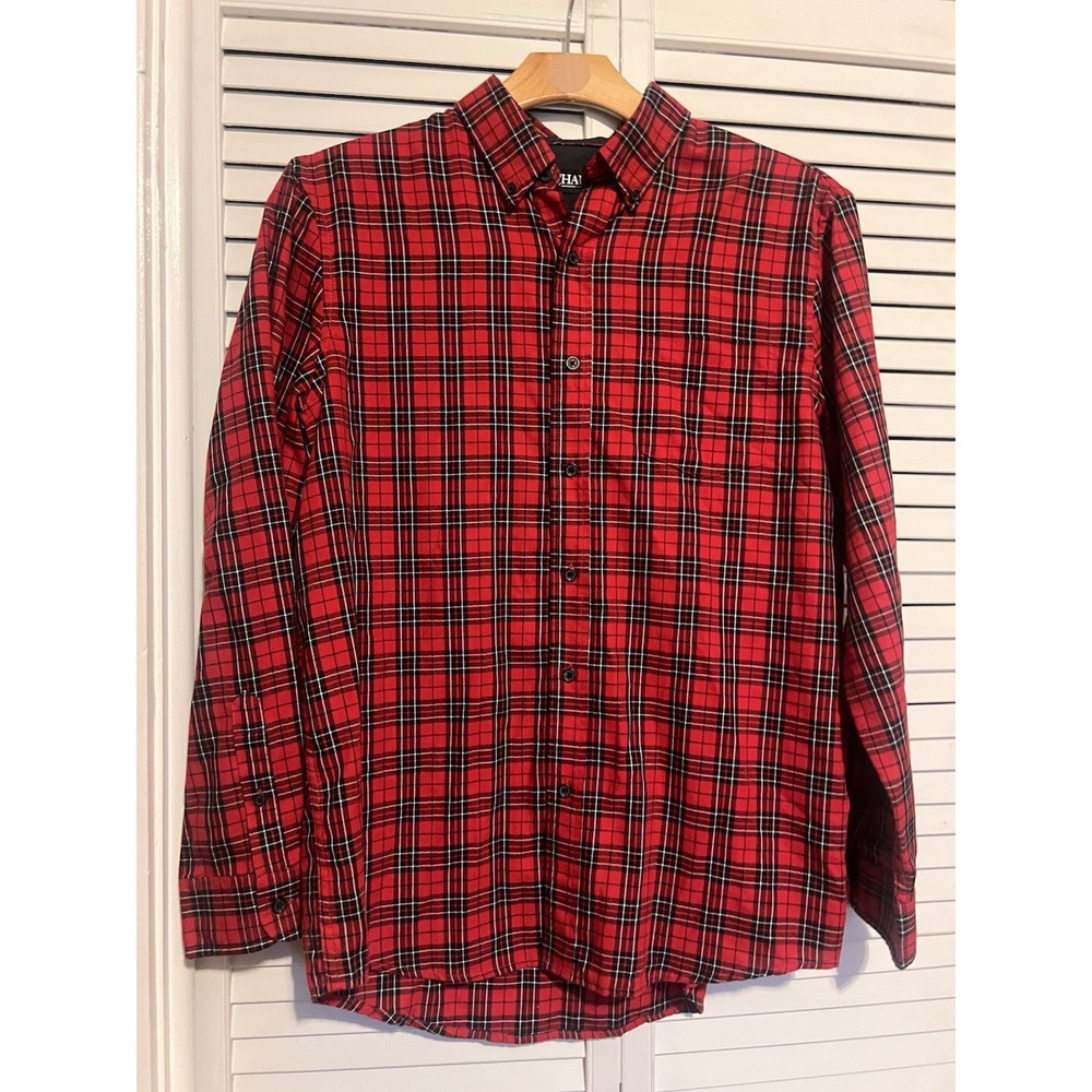 CHAPS Ralph Lauren Men's Size L Large‎ Button Down Shirt Top Long Sleeve Flannel